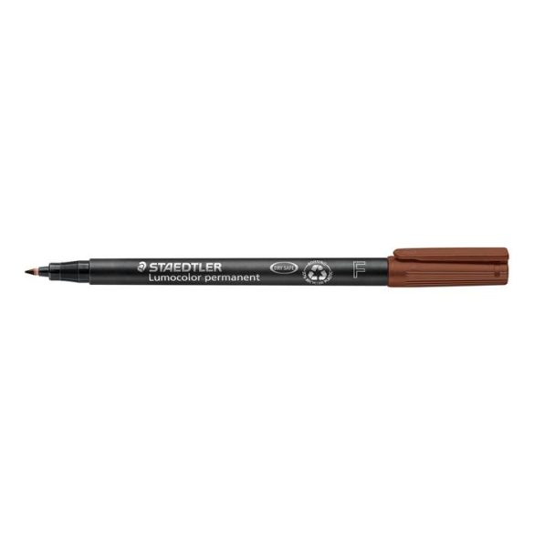 Alkoholos marker, OHP, 0,6 mm, STAEDTLER "Lumocolor 318 F", barna