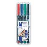 Alkoholos marker készlet, OHP, 0,6 mm, STAEDTLER "Lumocolor 318 F", 4 különböző szín