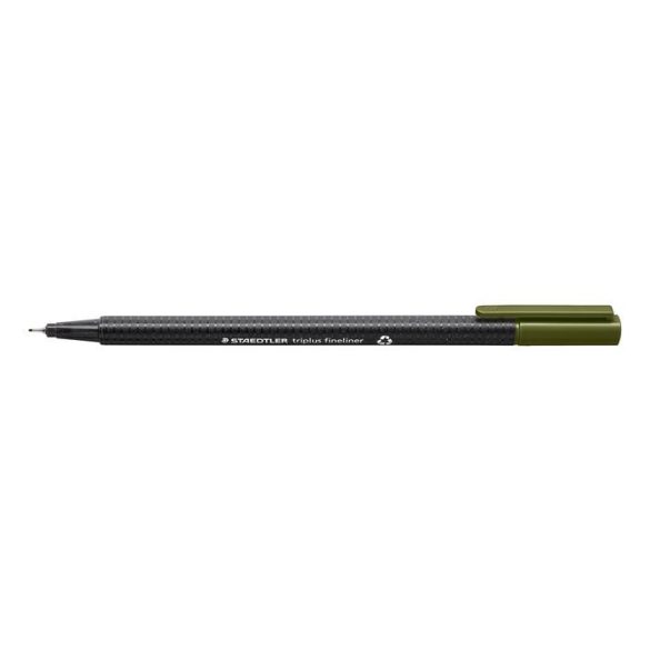 Tűfilc, 0,3 mm, STAEDTLER "Triplus", olivazöld