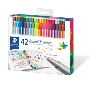 Tűfilc készlet, 0,3 mm, STAEDTLER "Triplus", 42 különböző szín