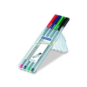 Tűfilc készlet, 0,3 mm, STAEDTLER "Triplus Box", 4 különböző szín