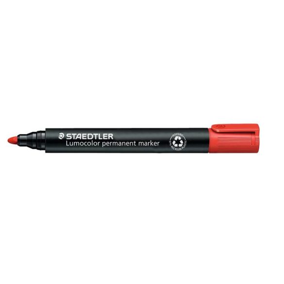 Alkoholos marker, 2 mm, kúpos, STAEDTLER "Lumocolor 352", piros