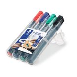 Alkoholos marker készlet, 2 mm, kúpos, STAEDTLER "Lumocolor 352", 4 különböző szín