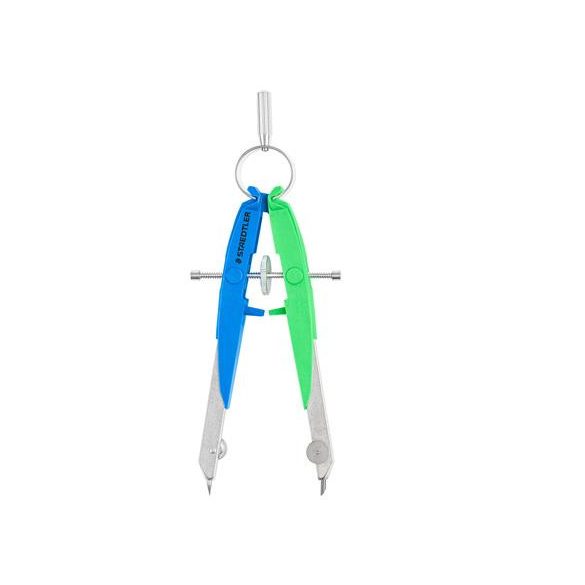 Körző készlet, precíziós, 2 darabos, STAEDTLER "Mars Comfort Neon", neon kék/zöld