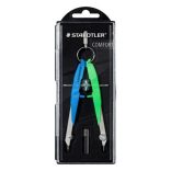 Körző készlet, precíziós, 2 darabos, STAEDTLER "Mars Comfort Neon", neon kék/zöld
