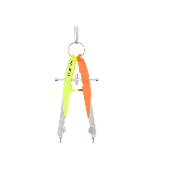 Körző készlet, precíziós, 2 darabos, STAEDTLER "Mars Comfort Neon", neon sárga/narancs
