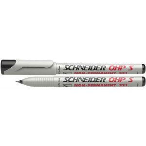 Alkoholmentes marker, OHP, 0,4 mm, SCHNEIDER "Maxx 221 S", fekete