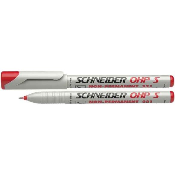 Alkoholmentes marker, OHP, 0,4 mm, SCHNEIDER "Maxx 221 S", piros