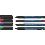 Alkoholos marker készlet, OHP, 1 mm, SCHNEIDER "Maxx 224 M", 4 különböző szín