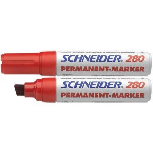 Alkoholos marker, 4-12 mm, vágott, SCHNEIDER "Maxx 280", piros