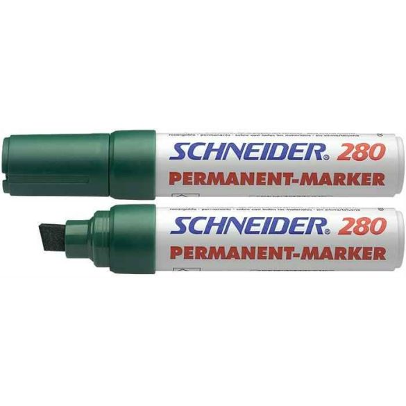 Alkoholos marker, 4-12 mm, vágott, SCHNEIDER "Maxx 280", zöld