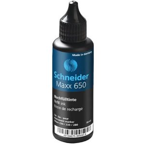 Utántöltő palack "230", "233", és "280" típusú alkoholos markerhez, 50 ml, SCHNEIDER "650", fekete
