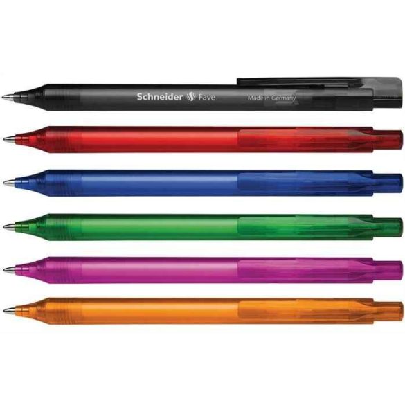 Golyóstoll, 0,5 mm, nyomógombos, SCHNEIDER "Fave", fekete