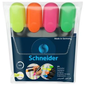 Szövegkiemelő készlet, 1-5 mm, SCHNEIDER "Job 150", 4 különböző szín