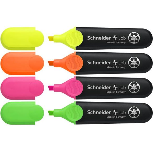Szövegkiemelő készlet, 1-5 mm, SCHNEIDER "Job 150", 4 különböző szín