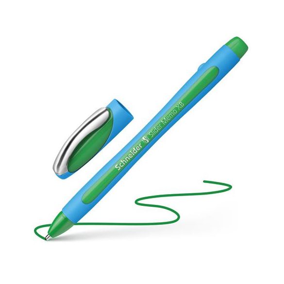 Golyóstoll, 0,7 mm, kupakos, SCHNEIDER "Slider Memo XB", zöld