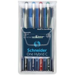   Rollertoll készlet, 0,3 mm, SCHNEIDER "One Hybrid C", 4 szín