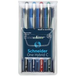   Rollertoll készlet, 0,5 mm, SCHNEIDER "One Hybrid C", 4 szín