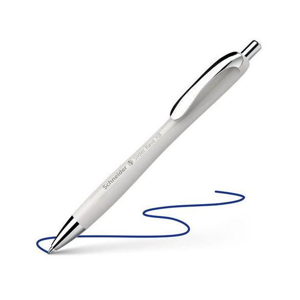 Golyóstoll, 0,7 mm, nyomógombos, SCHNEIDER "Slider Rave XB", ezüst szürke