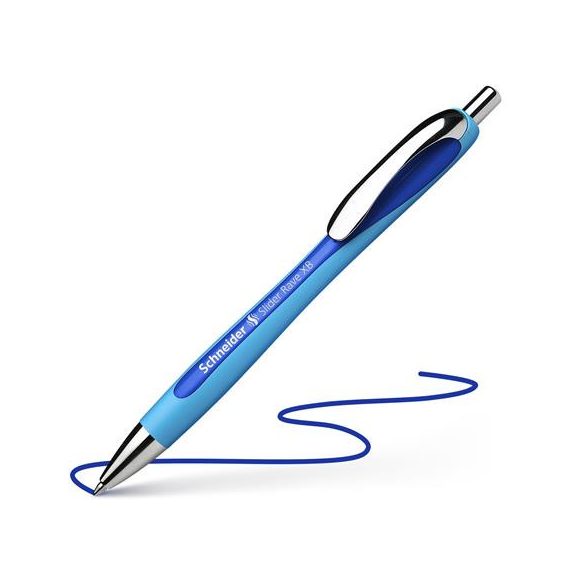Golyóstoll, 0,7 mm, nyomógombos, SCHNEIDER "Slider Rave XB", kék