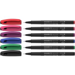 Tűfilc készlet, 0,4 mm, SCHNEIDER "Topliner 967", 6 szín