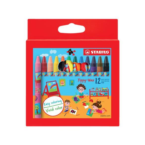 Zsírkréta, STABILO "Yippy-wax", 12 szín