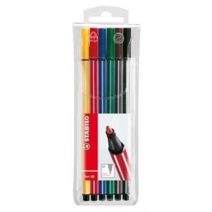 Rostirón készlet, 1 mm, STABILO "Pen 68", 6 különböző szín