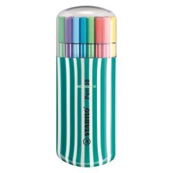  Rostirón készlet, 1 mm, türkiz tok, STABILO "Pen 68 Zebrui", 20 különböző szín