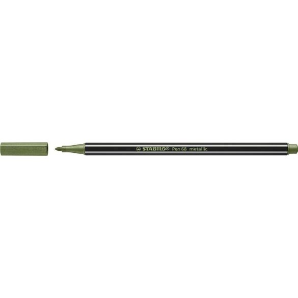 Rostirón, 1 mm, STABILO "Pen 68 metallic", metál világoszöld