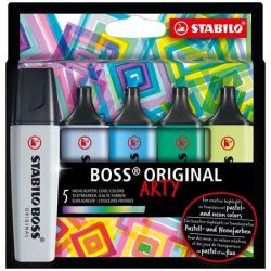   Szövegkiemelő készlet, 2-5 mm, STABILO "BOSS original Arty", 5 hideg szín