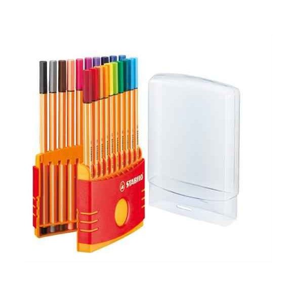 Tűfilc készlet, 0,4 mm, STABILO "Point 88 ColorParade", 20 különböző szín