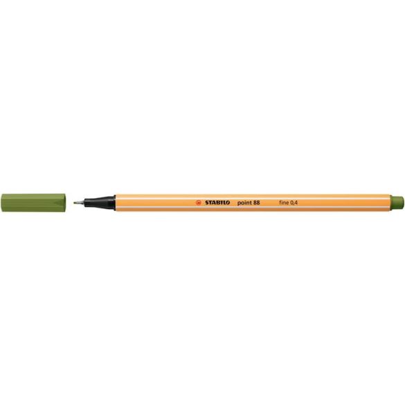 Tűfilc, 0,4 mm, STABILO "Point 88", moha zöld
