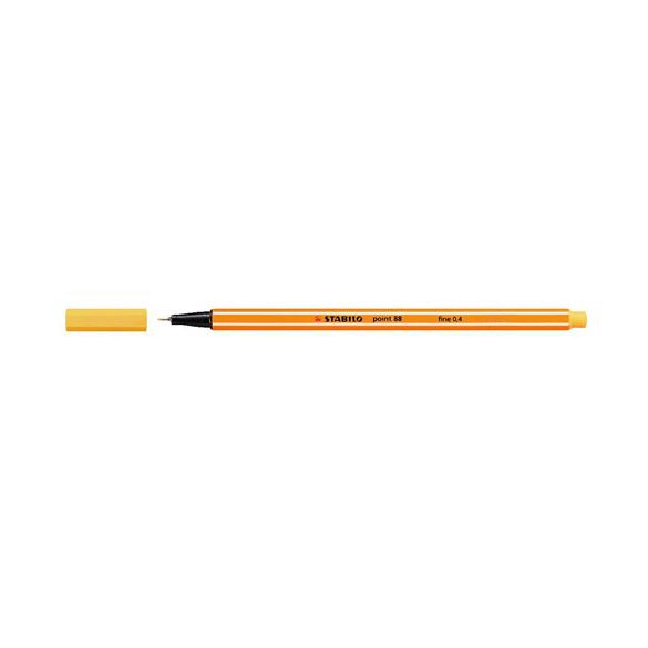 Tűfilc, 0,4 mm, STABILO "Point 88", sárga