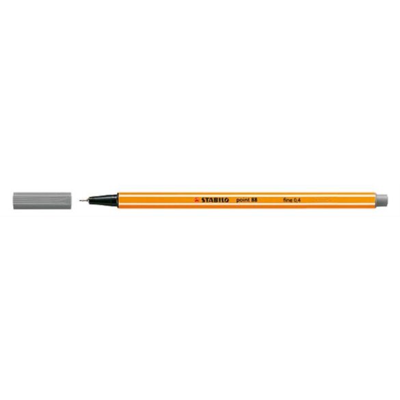 Tűfilc, 0,4 mm, STABILO "Point 88", szürke