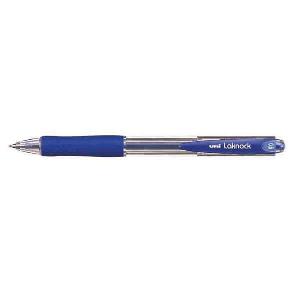 Golyóstoll, 0,3 mm, nyomógombos, UNI "SN-100 Laknock", kék