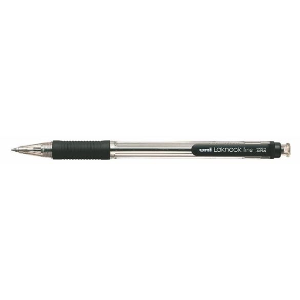Golyóstoll, 0,3 mm, nyomógombos, UNI "SN-101 Laknock Fine", fekete