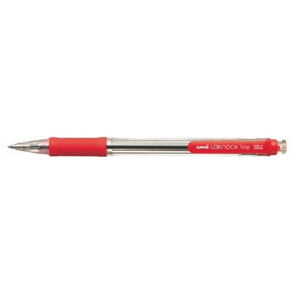 Golyóstoll, 0,3 mm, nyomógombos, UNI "SN-101 Laknock Fine", piros