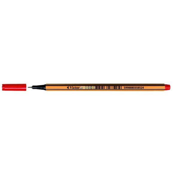 Tűfilc, 0,4 mm, VICTORIA,"Slim", piros