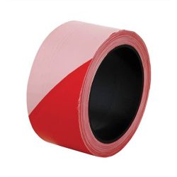 Kordonszalag, 50 mm x 100 m, piros-fehér