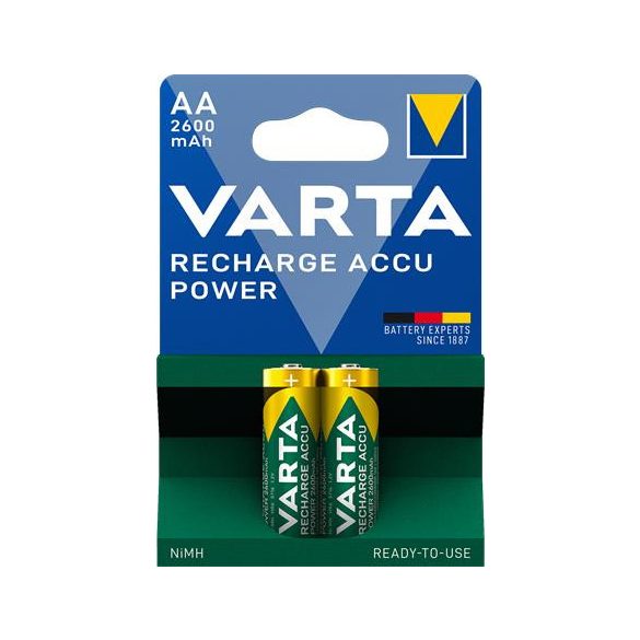 Tölthető elem, AA ceruza, 2x2600 mAh, előtöltött, VARTA "Professional Accu"