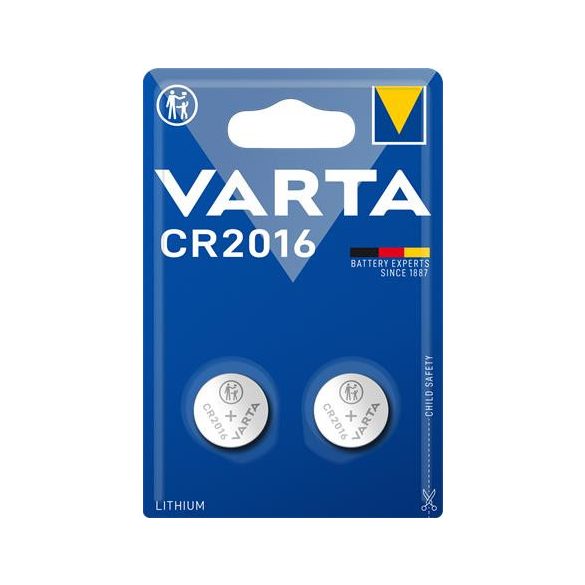 Gombelem, CR2016, 2 db, VARTA