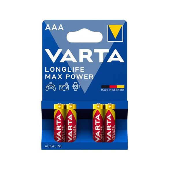 Elem, AAA mikro, 4 db, VARTA "Longlife Max Power"