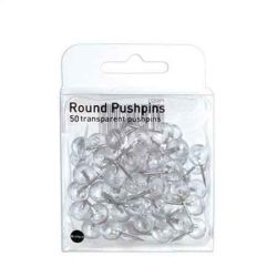 Térképtű, gömbefejű, 50 db, átlátszó