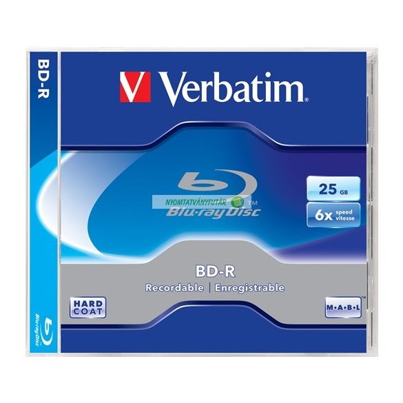 BD-R BluRay lemez, 25GB, 6x, normál tok, VERBATIM