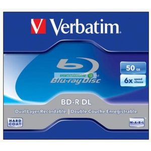 BD-R BluRay lemez, kétrétegű, 50GB, 6x, normál tok, VERBATIM