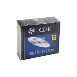 CD-R lemez, 700MB, 52x, 10 db, vékony tok, HP