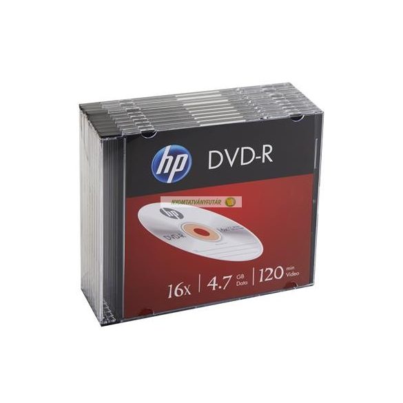 DVD-R lemez, 4,7 GB, 16x, 10 db, vékony tok, HP