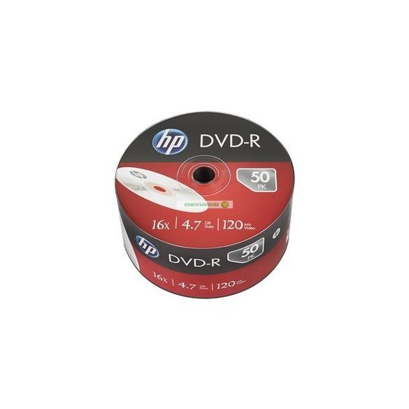 DVD-R lemez, 4,7 GB, 16x, 50 db, zsugor csomagolás, HP