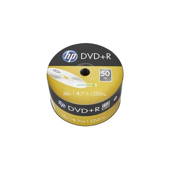 DVD+R lemez, 4,7 GB, 16x, 50 db, zsugor csomagolás, HP