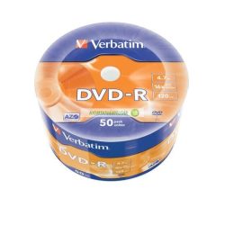 DVD-R lemez, 4,7GB, 16x, 50 db, zsugor csomaglás, VERBATIM